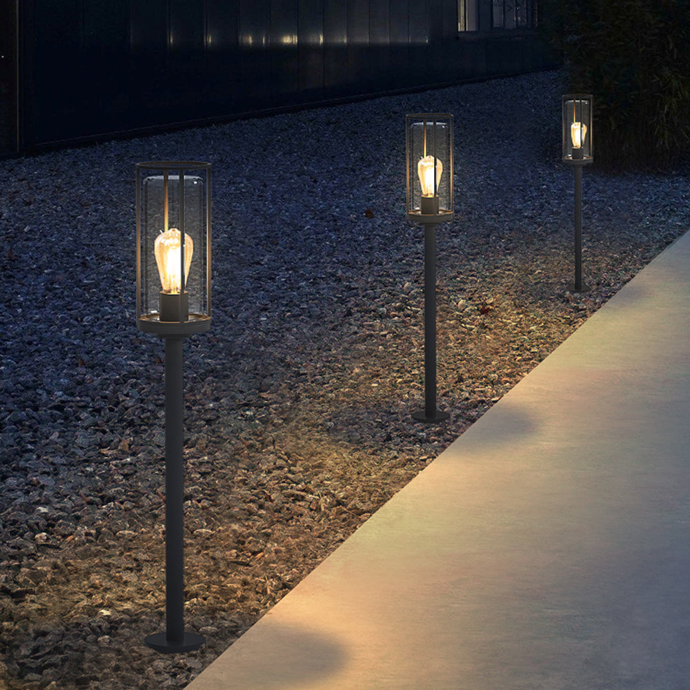 Lampadaire Extérieure Cylindre Moderne, Noir