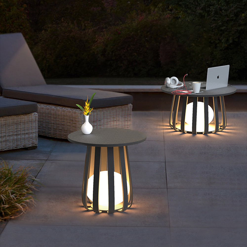 Eclairage Extérieur Solaire Lampadaire Table Moderne, Noir
