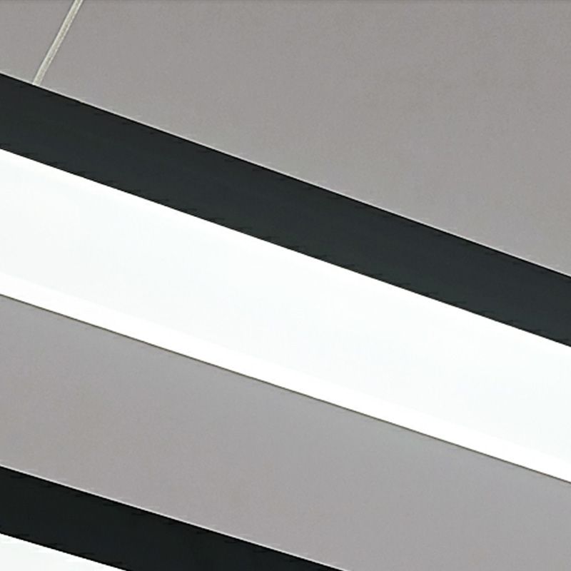 Suspension Moderne Carrée, Acrylique, Noir/Blanc.