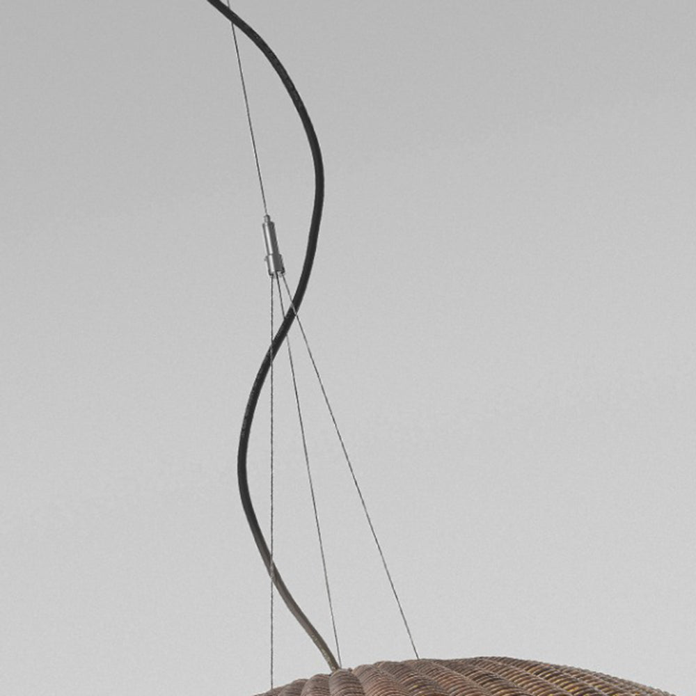 Luminaire Suspension Extérieure Rotin, Bois