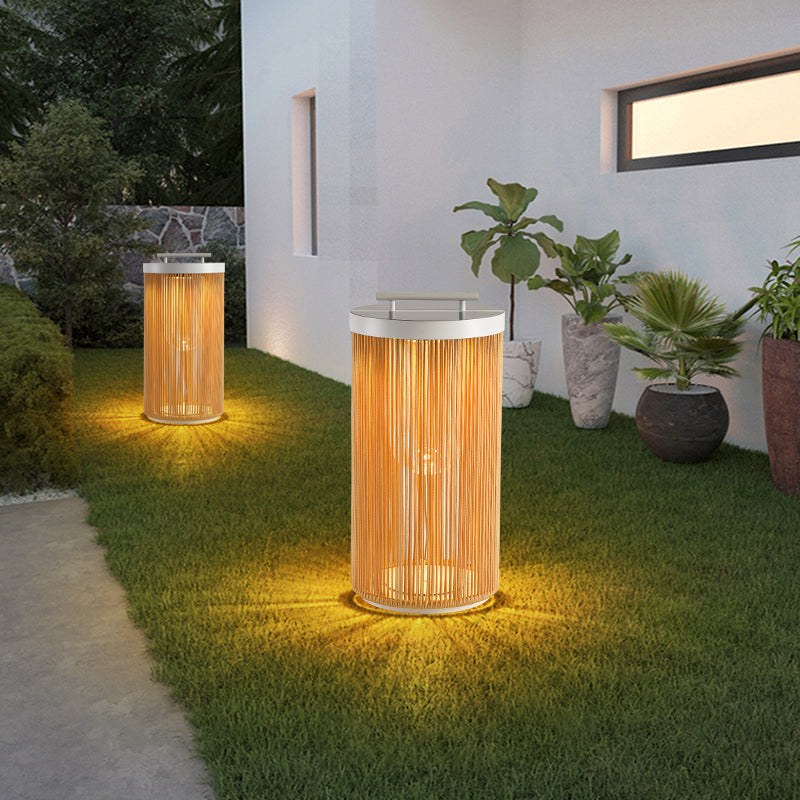 Lanterne Extérieur LED Solaire Rotin , Bois