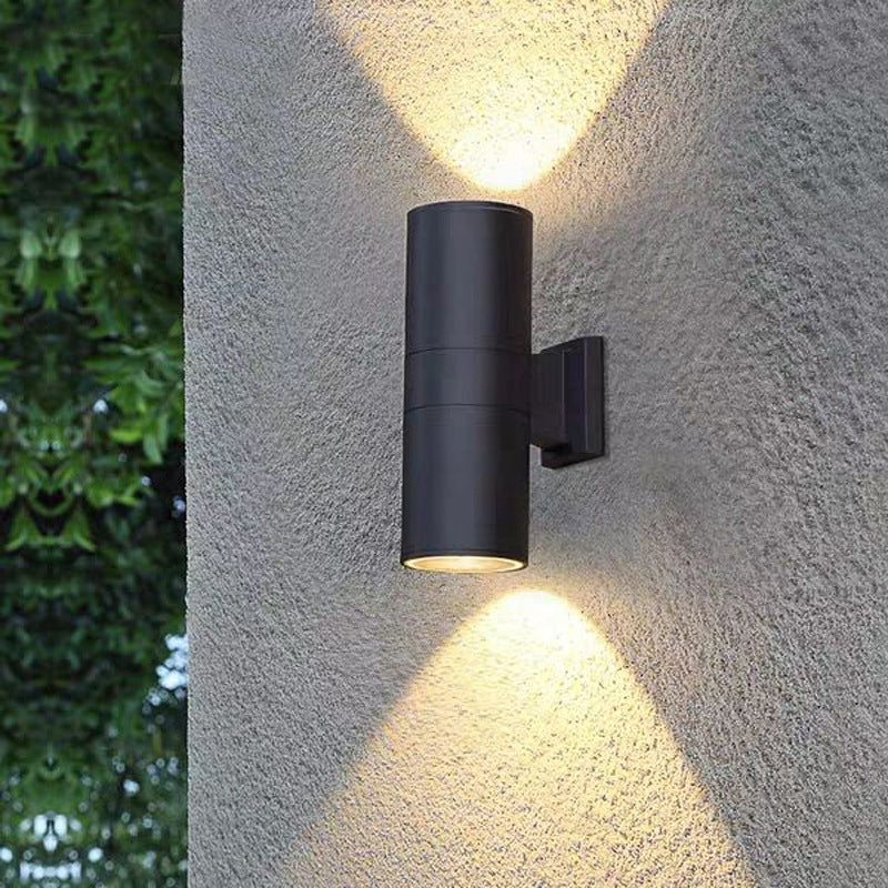 Applique Extérieur Cylindre Moderne, Noir