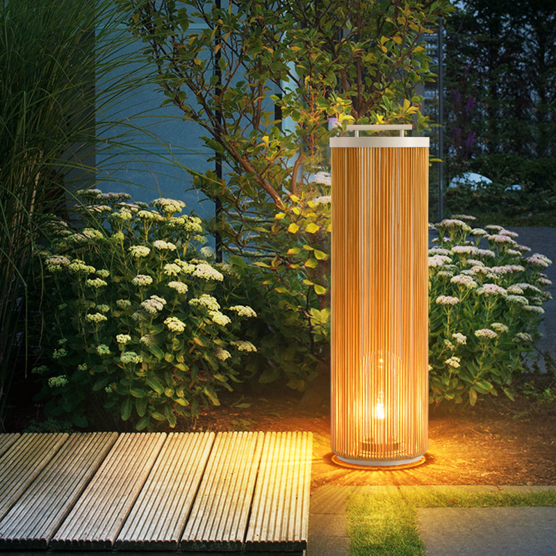 Lanterne Extérieur LED Solaire Rotin , Bois
