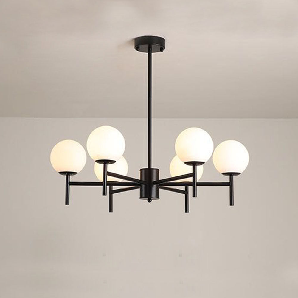 Lustre Nordique, Métal/Verre, Doré/Noir