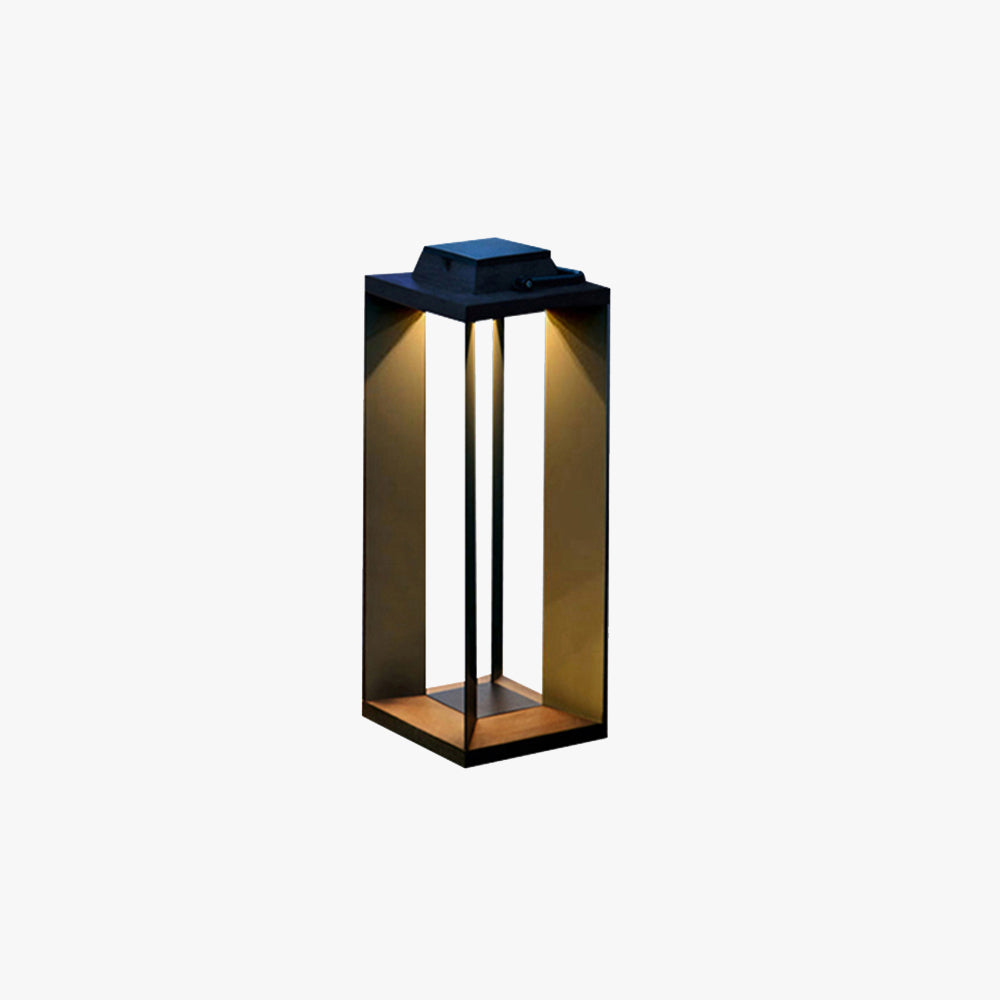Lampe Extérieur Solaire LED Rectangulaire Moderne, Noir