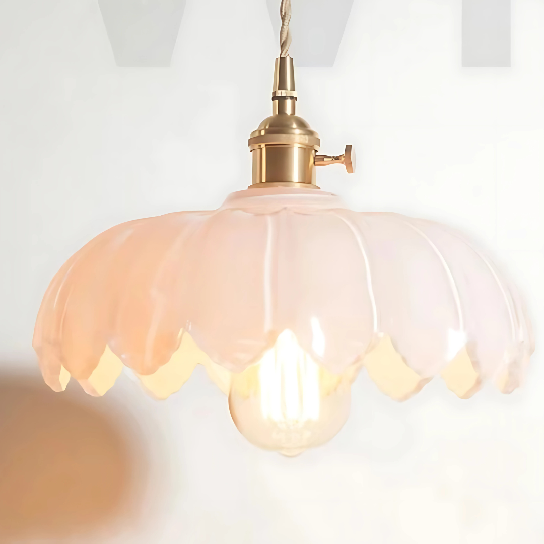 Suspension Fleur Vintage, Ambre/Bleu/Vert/Blanc/Transparent