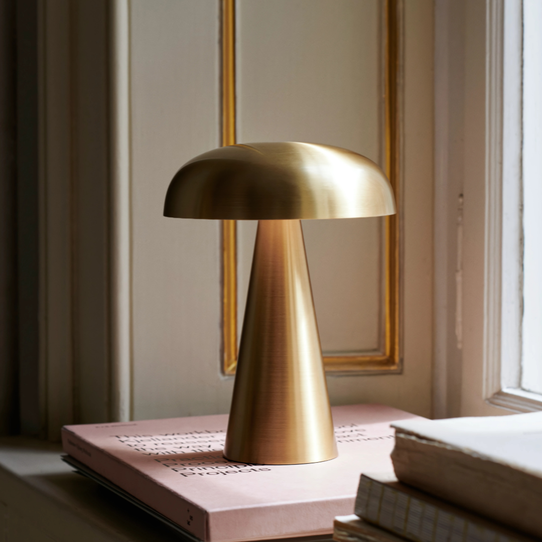 Lampe LED Champignon, Dorée/Argentée/Cuivrée