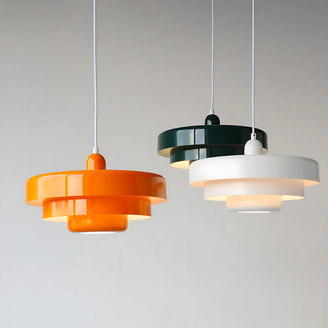 Suspension Moderne, Orange/Blanc/Vert