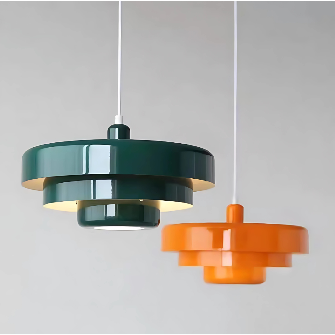 Suspension Moderne, Orange/Blanc/Vert
