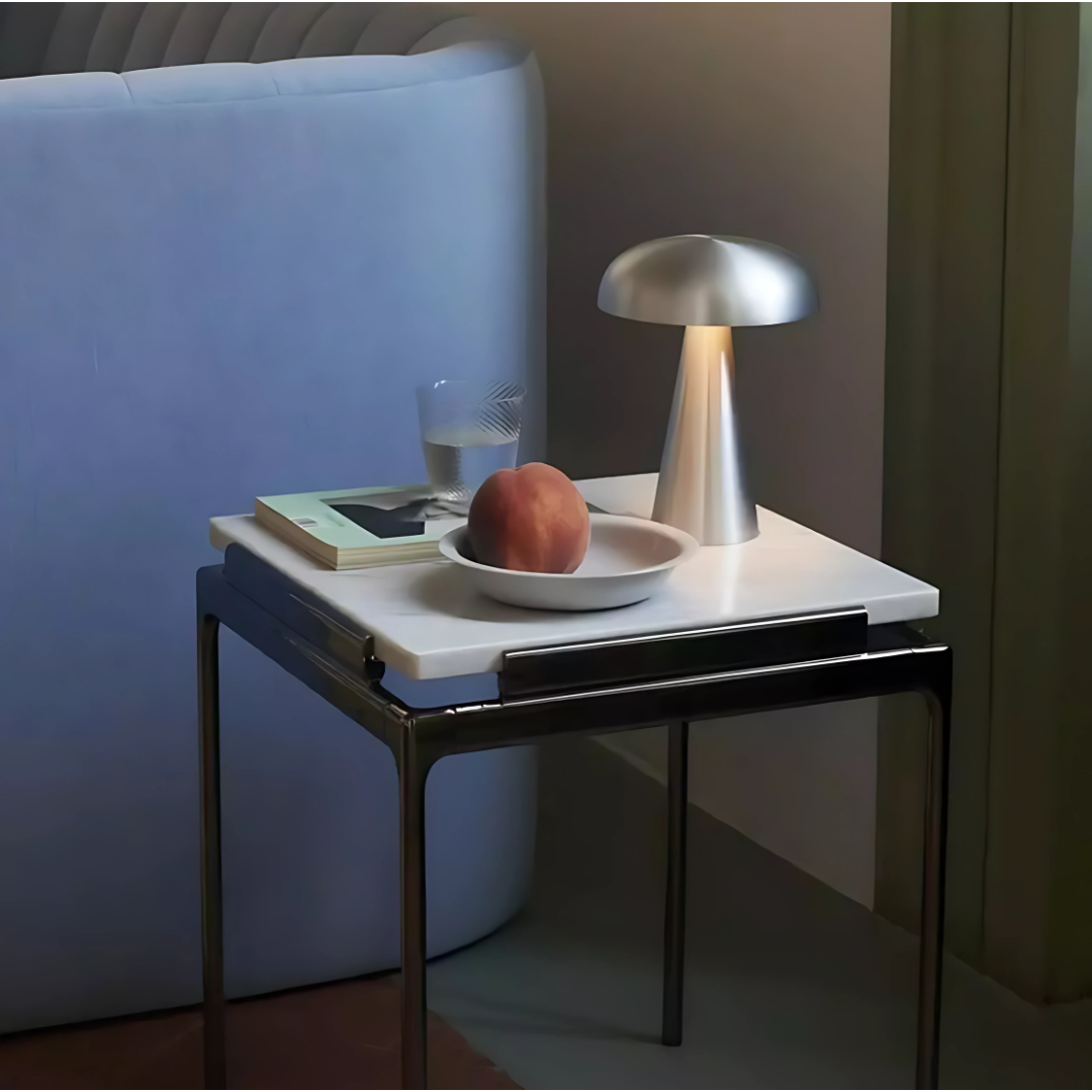 Lampe LED Champignon, Dorée/Argentée/Cuivrée