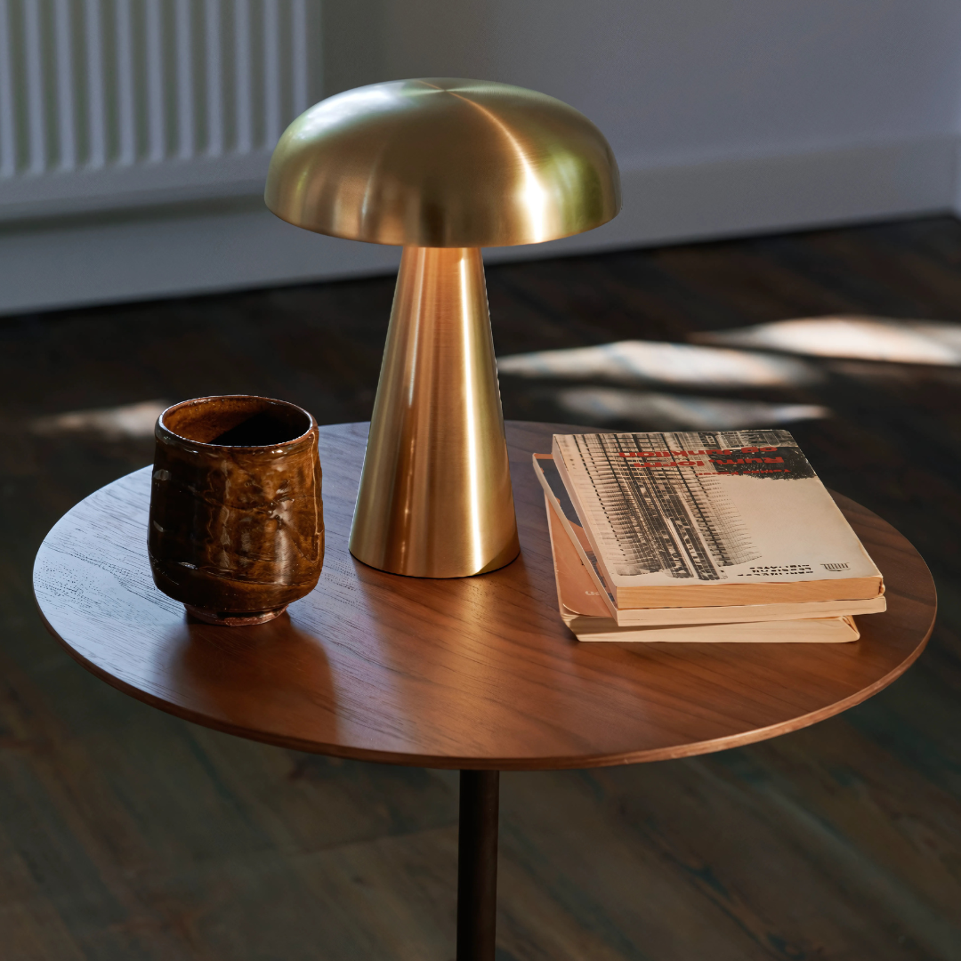 Lampe LED Champignon, Dorée/Argentée/Cuivrée
