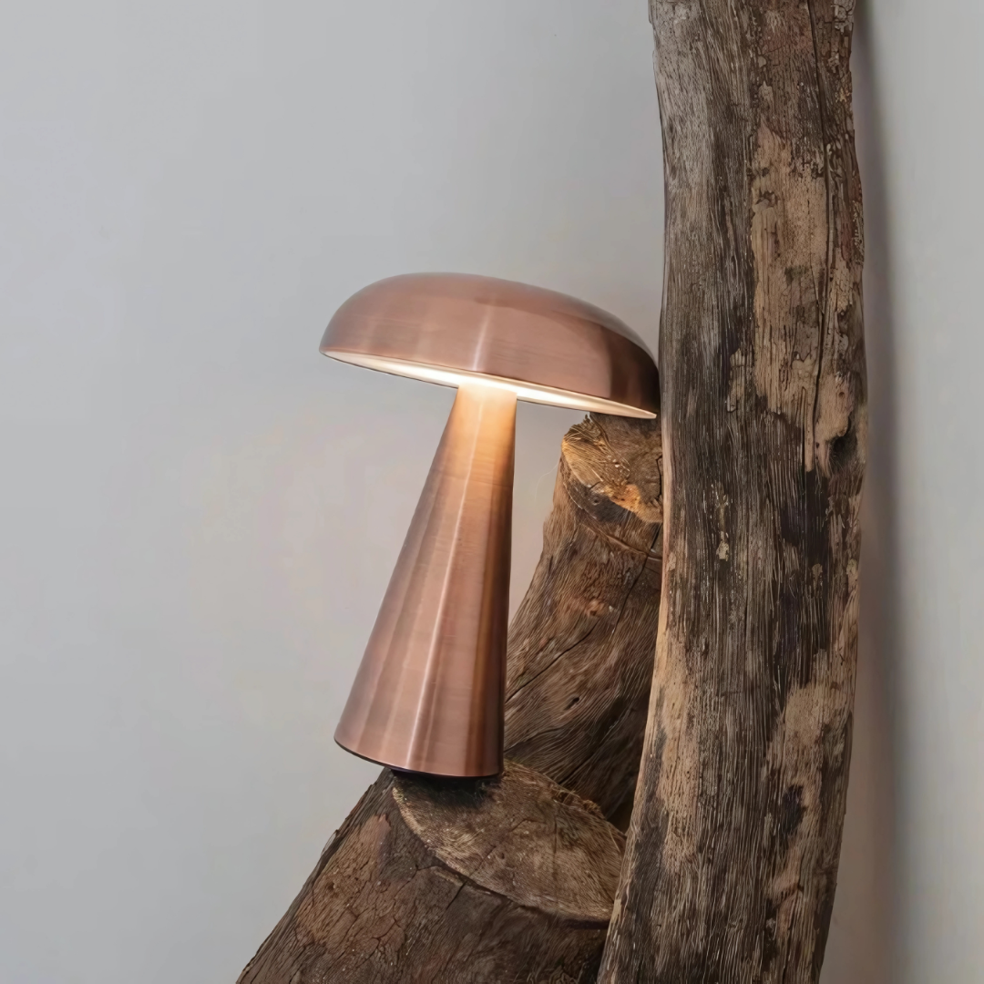Lampe LED Champignon, Dorée/Argentée/Cuivrée