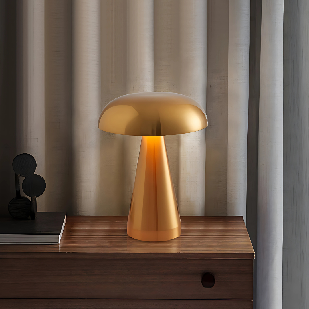 Lampe LED Champignon, Dorée/Argentée/Cuivrée