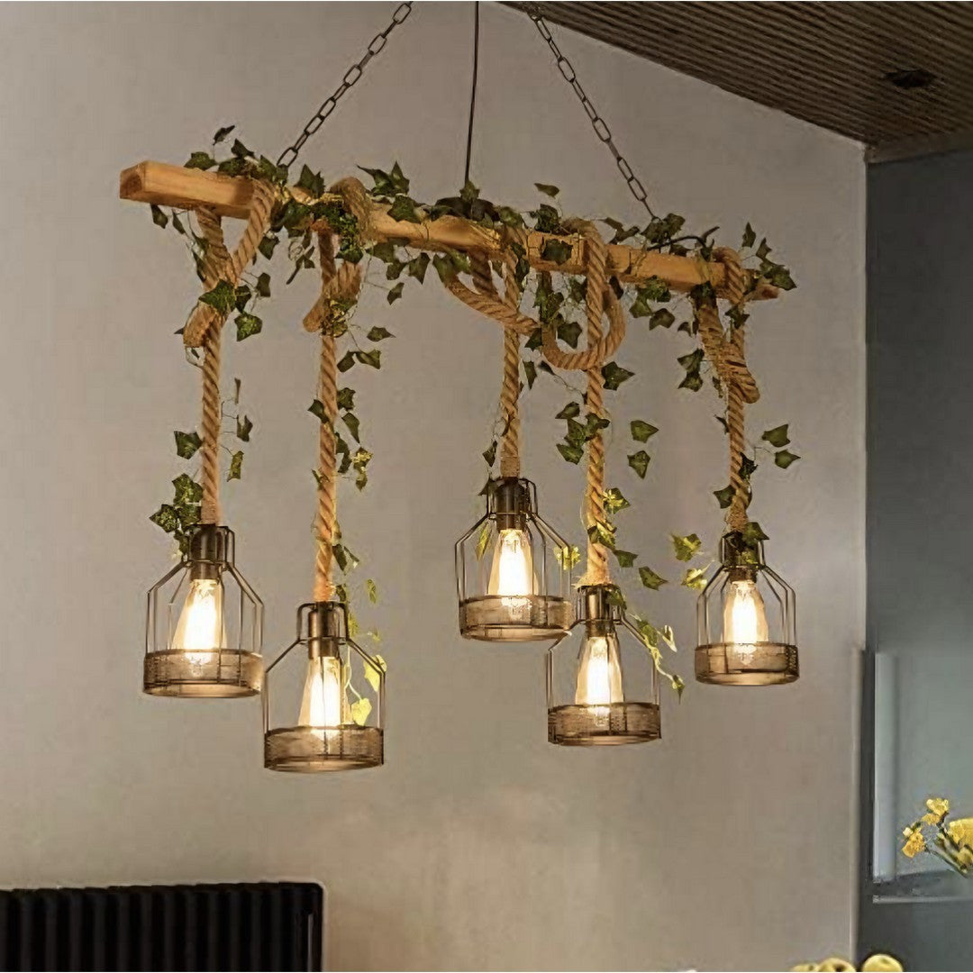 Lustre Suspension Moderne Bois
