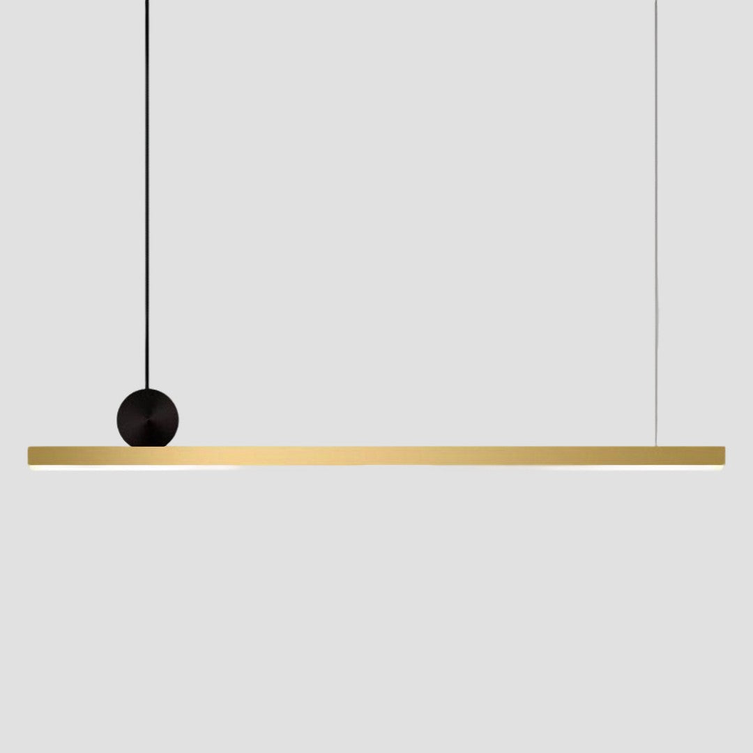 Luminaire Suspension LED Linéaire Moderne, Noir/Doré