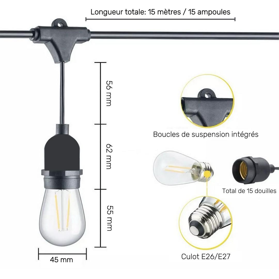 Guirlande Guinguette Éclats IP65 - 15m