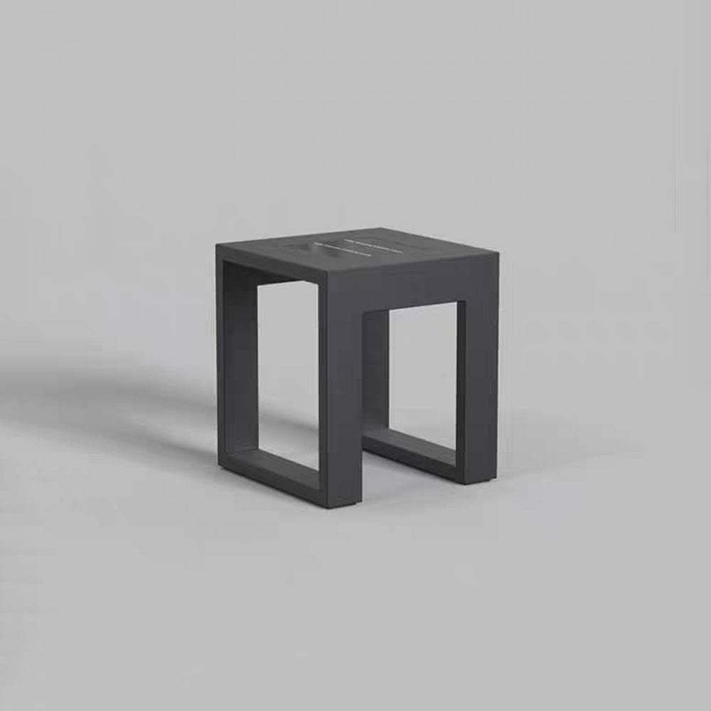 Table Extérieur Solaire LED Rectangulaire Moderne, Noir