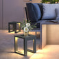 Table Extérieur Solaire LED Rectangulaire Moderne, Noir