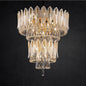 Lustre Plume Cristal, Métal/Cristal, Doré.