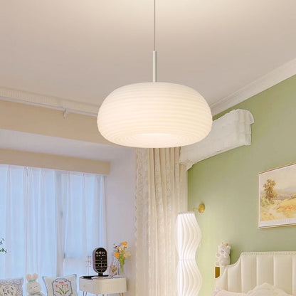 Lustre Suspension Tambour Naturel,  Blanc