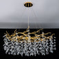 Lustre Moderne Cristal/Métal, Blanc/Doré.