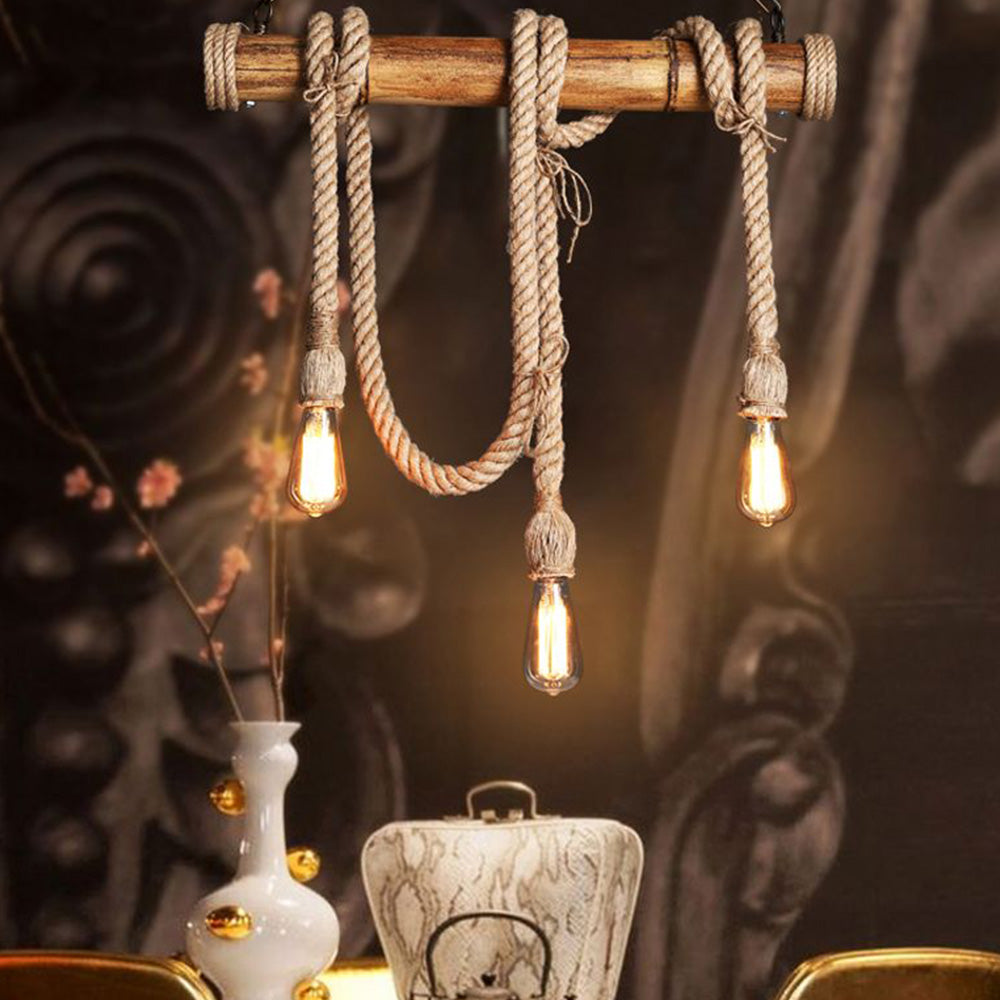 Suspension Naturel Bambou, Marron