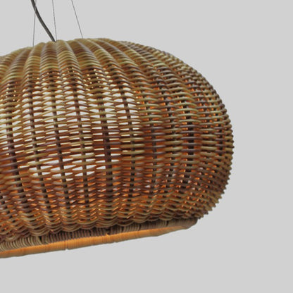 Luminaire Suspension Extérieure Rotin, Bois