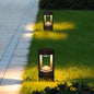 Borne Extérieure Solaire LED Carrée Moderne, Noir