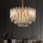 Lustre Plume Cristal, Métal/Cristal, Doré.