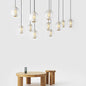Luminaire Suspension Globe Moderne, Gris Fumé/Blanc