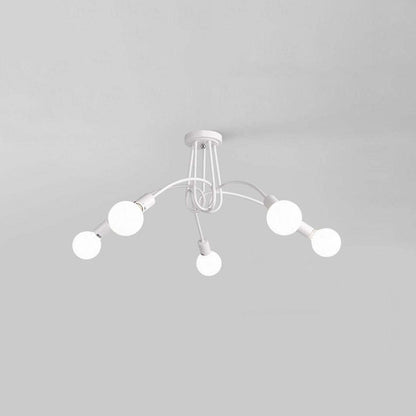 Plafonnier Moderne Bulle, Métal, Noir/Blanc/Doré.