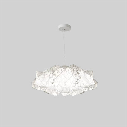 Lustre Suspension Moderne Géométrique, Acrylique/Métal, Blanc.