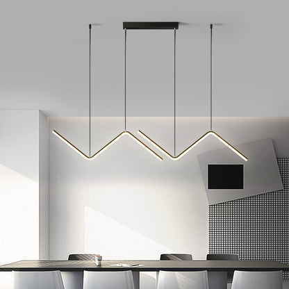 Luminaire Suspendu Vague Moderne, Métal, Noir/doré