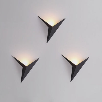 Applique Murale Intérieure Triangle Minimaliste Moderne, Blanc/Noir/Doré