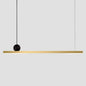 Luminaire Suspension LED Linéaire Moderne, Noir/Doré