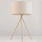 Lampadaire/Lampe Cylindrique Moderne Tissu, Pied Doré