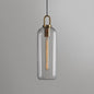 Luminaire Suspension Cylindre Moderne, Gris Fumé/Clair